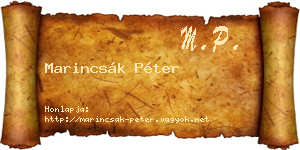 Marincsák Péter névjegykártya